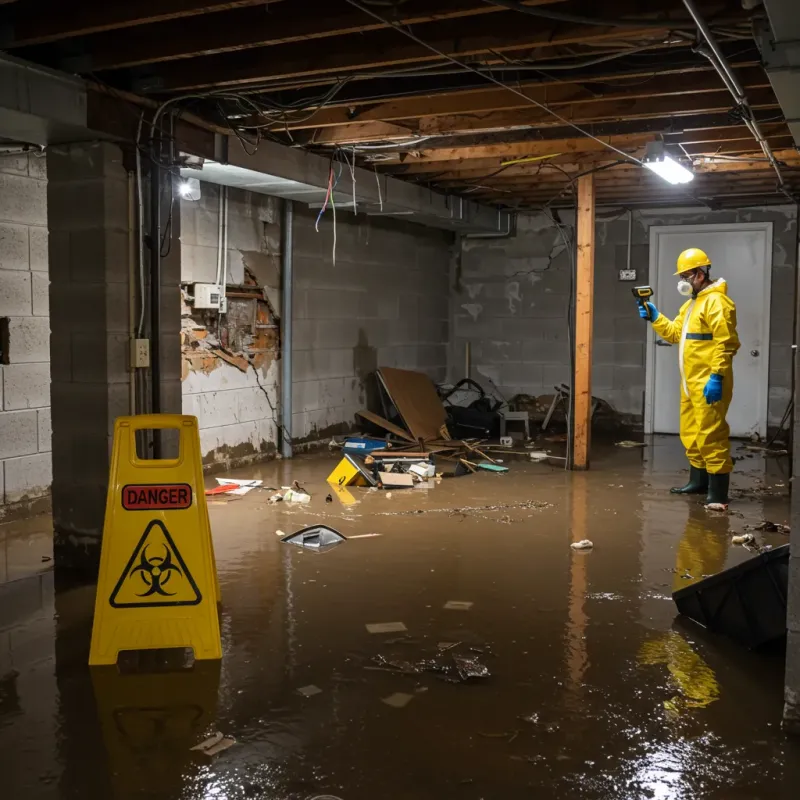 Flooded Basement Electrical Hazard in Sterling, KS Property